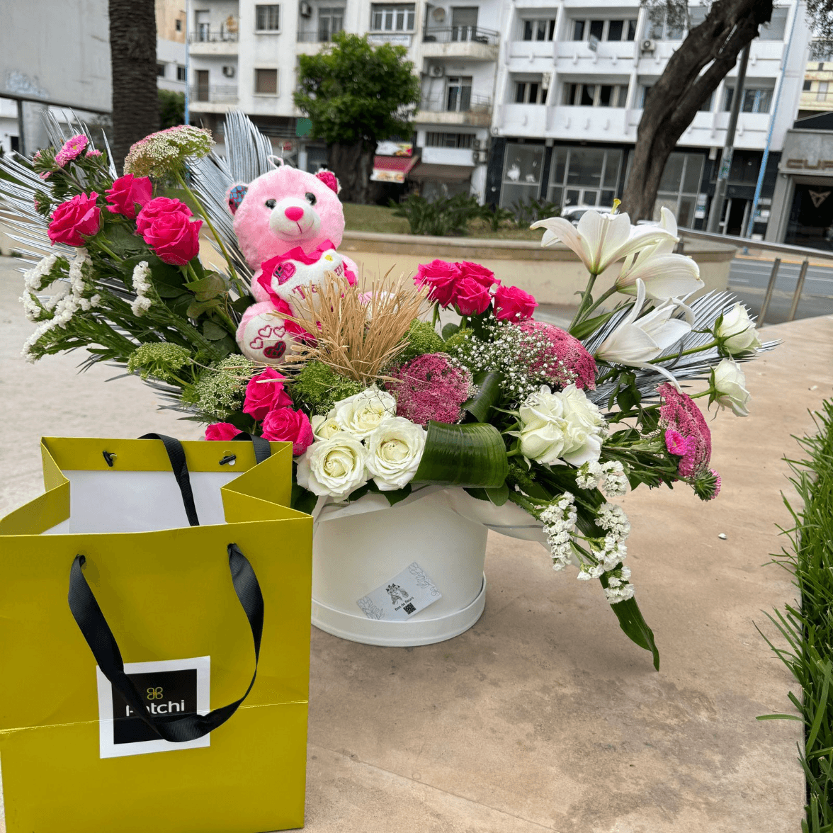 Bouquet De Naissance Avec Chocolat Patchi