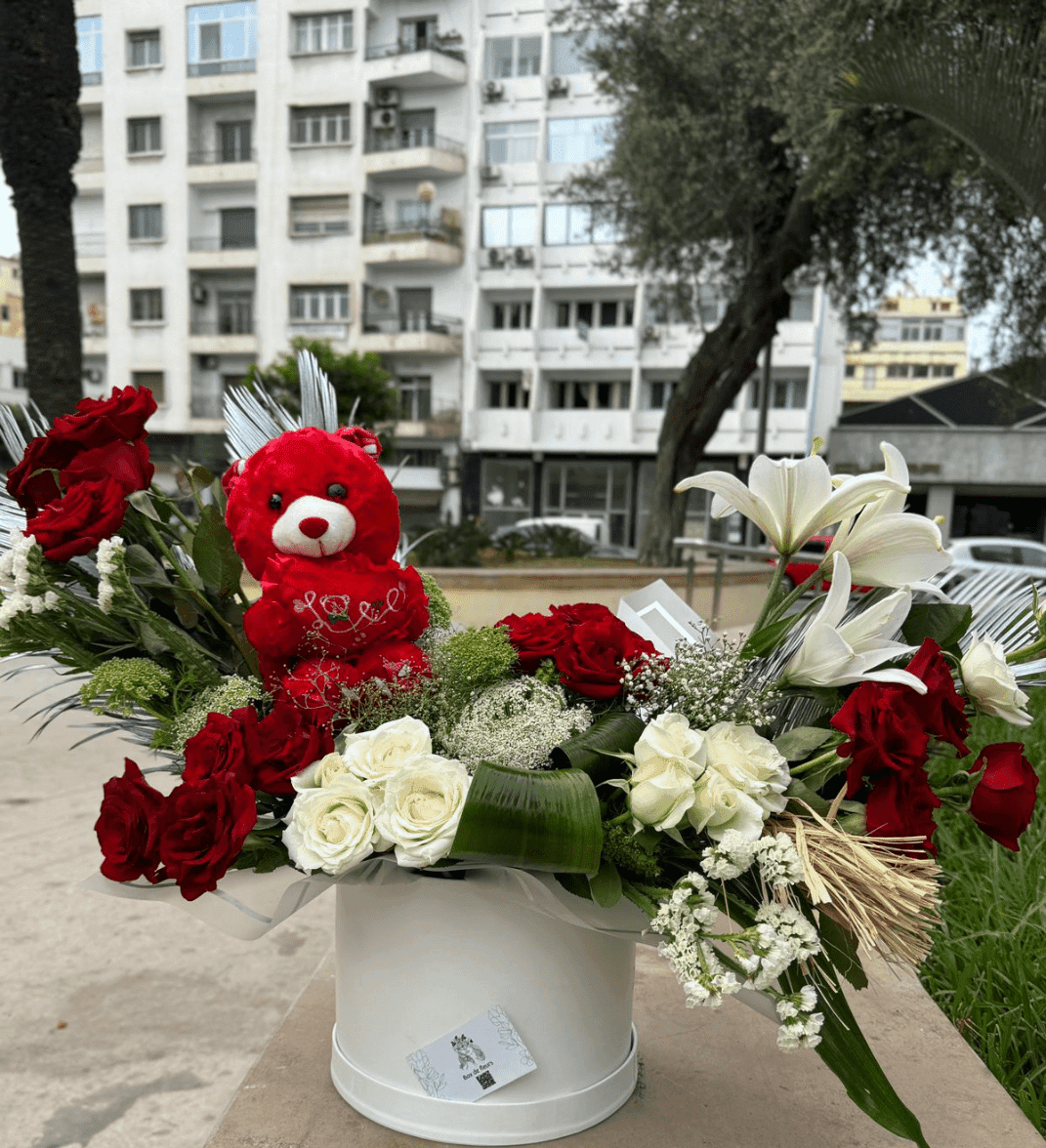 Box De Fleurs Avec Nounours