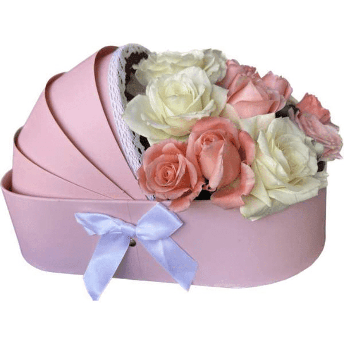 Berceau de fleurs pour naissance fille