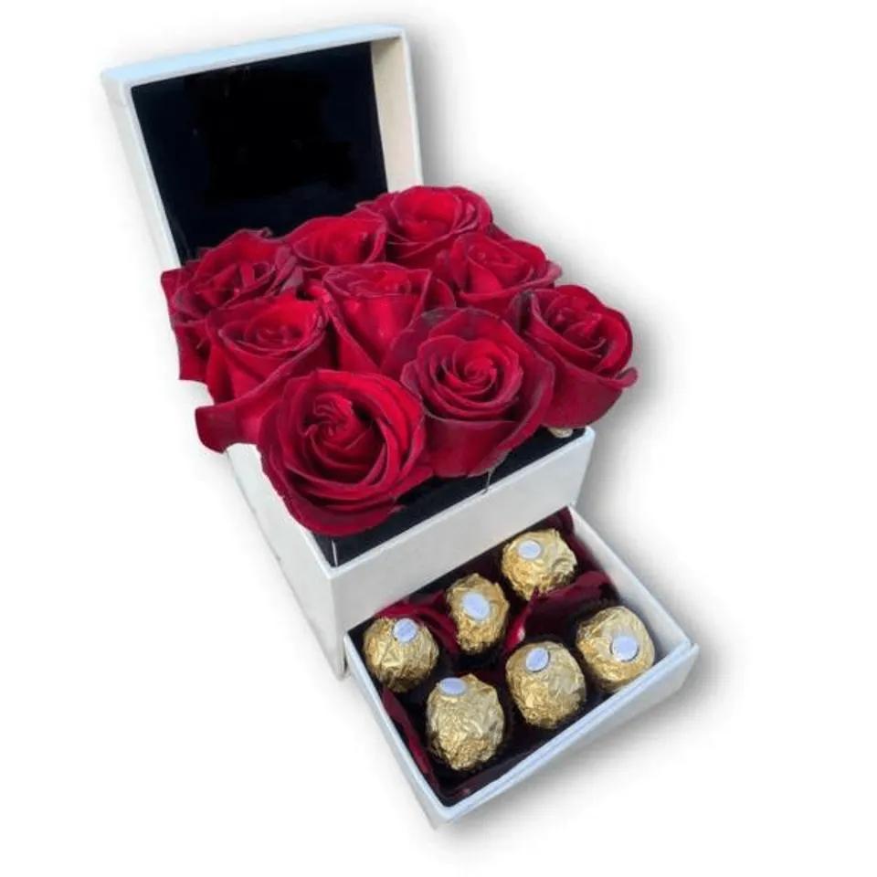 Box fleurs avec chocolat