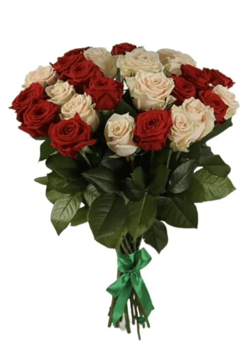 Bouquet De 20 Roses Rouges Et Blanches