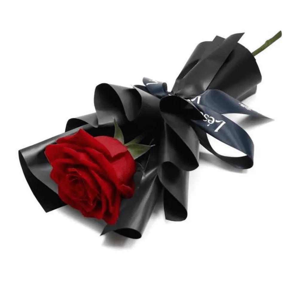 Fleur rouge individuelle avec carte