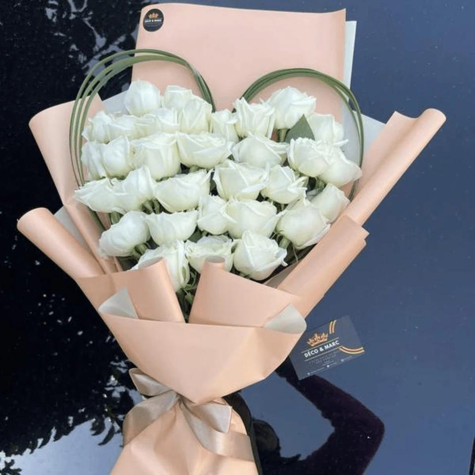Bouquet cœur blanc