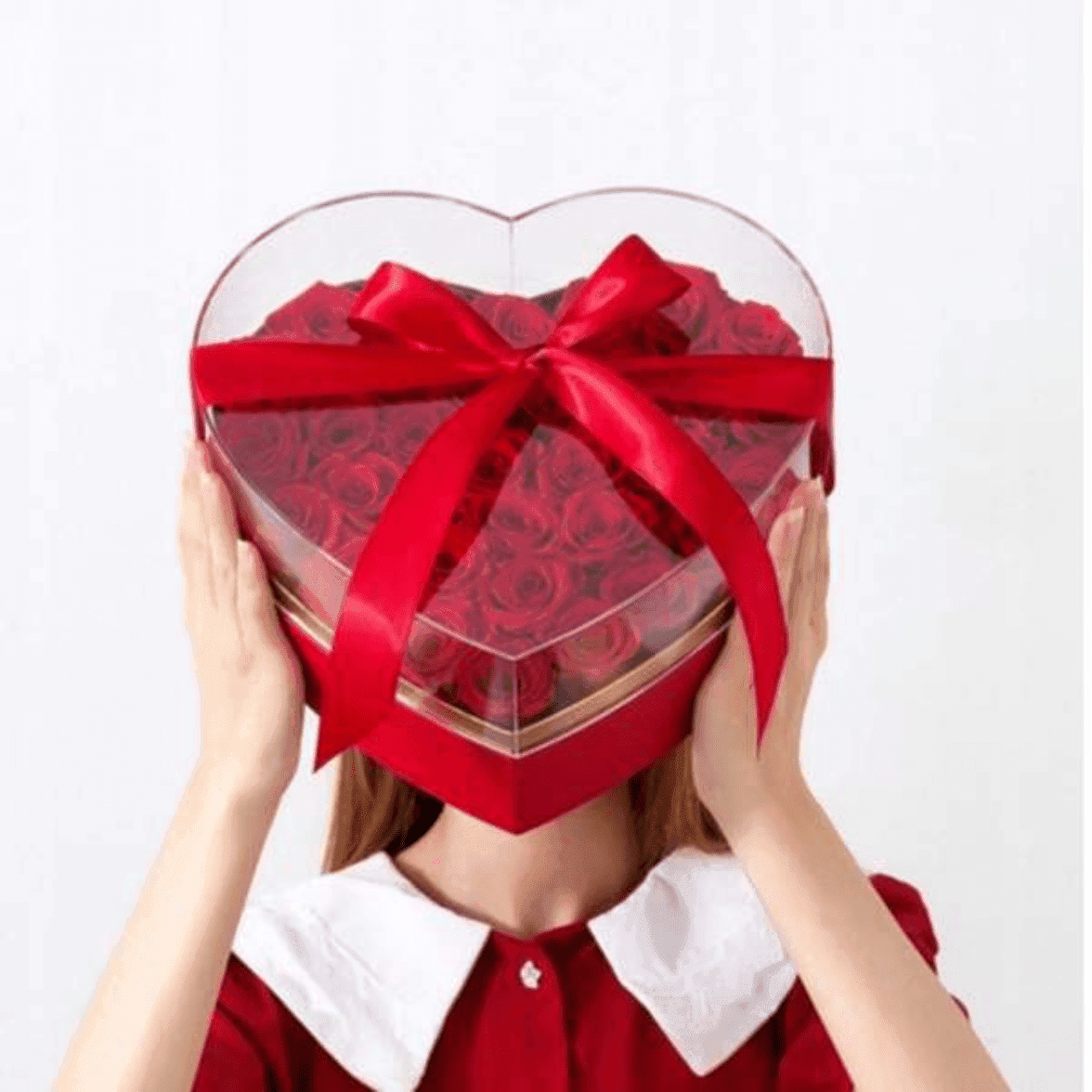 Cœur de fleurs rouge Acrylique