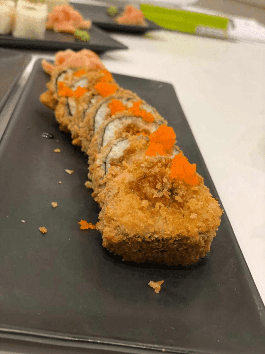 Crunchy calamar tempura et masago orange