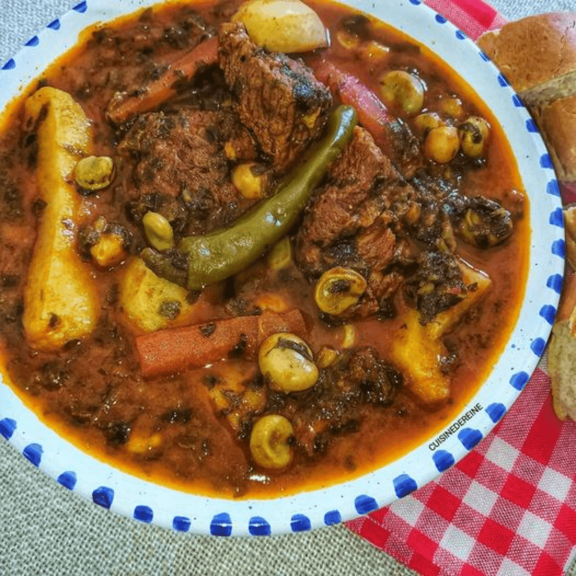 مرقة خضرة باللحم العلوش