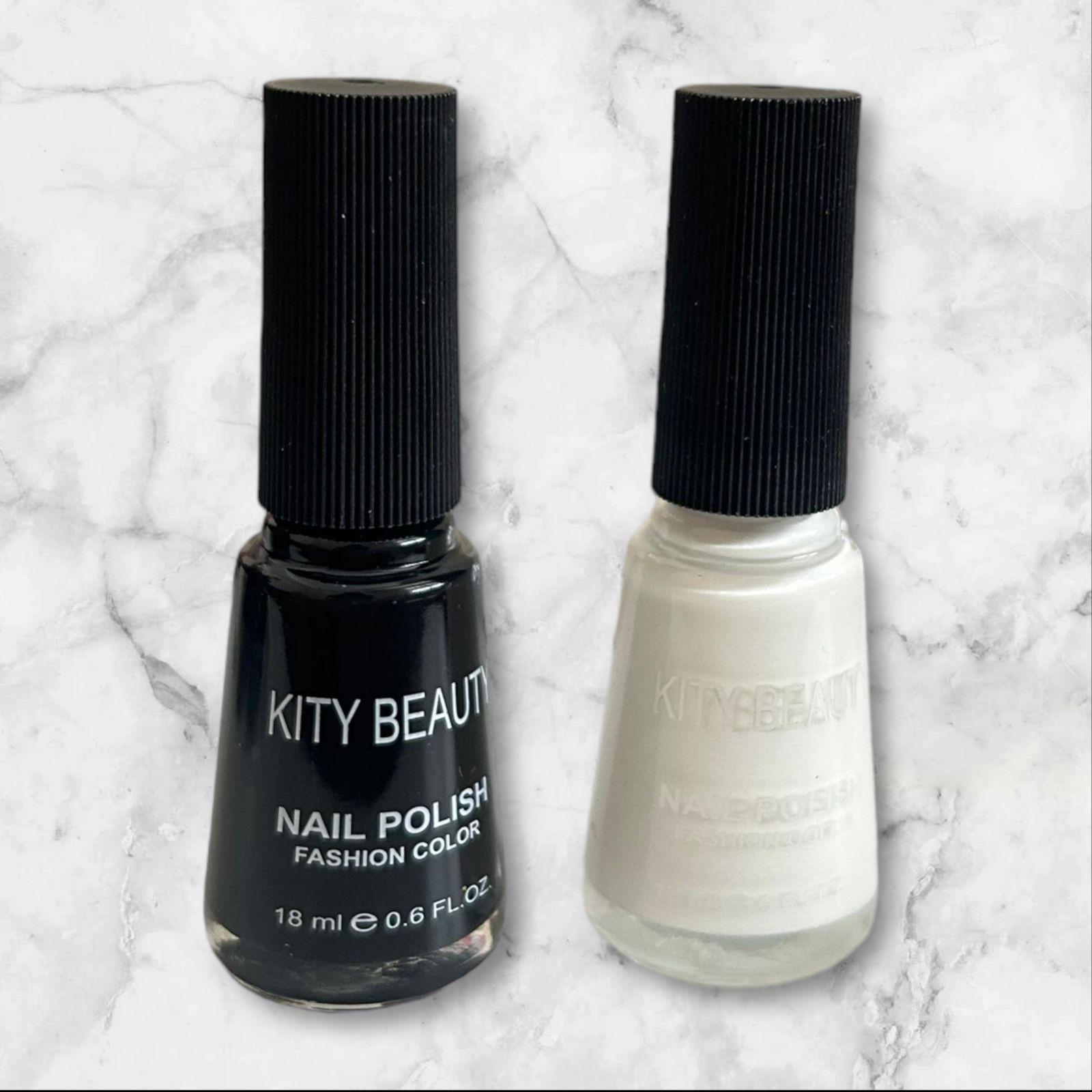 Pack 2 vernis noir et blanc kitty beauty