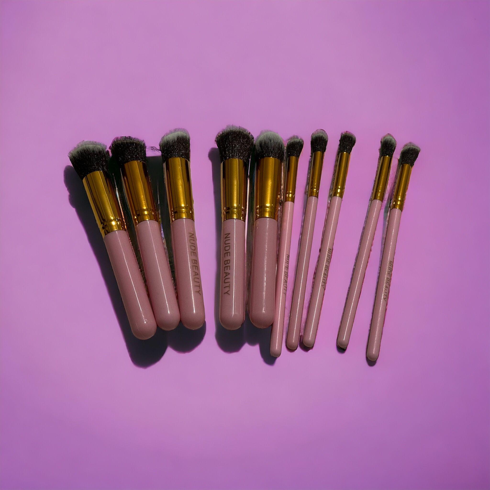 Set de 10 pinceaux professionnels Pink