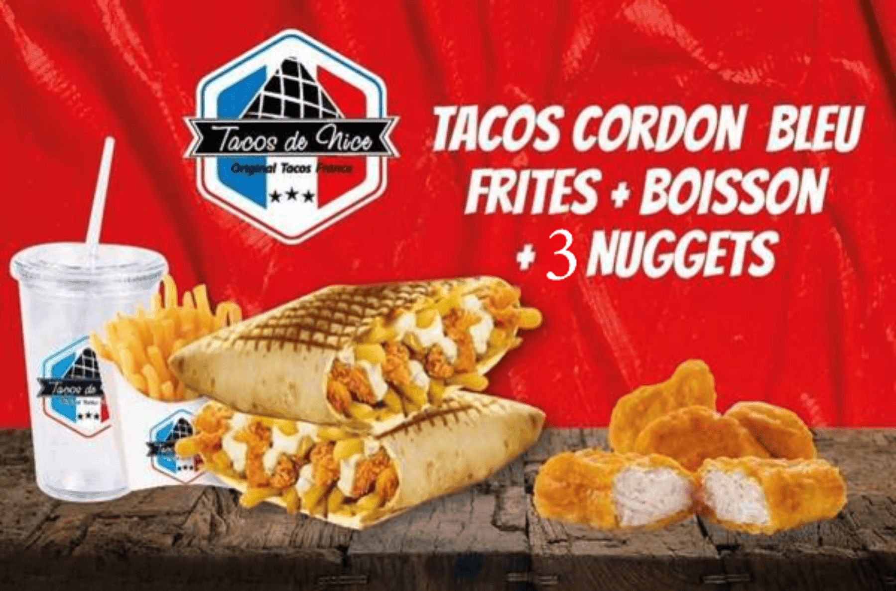 Menu Tacos cordon bleu + 3Nuggets