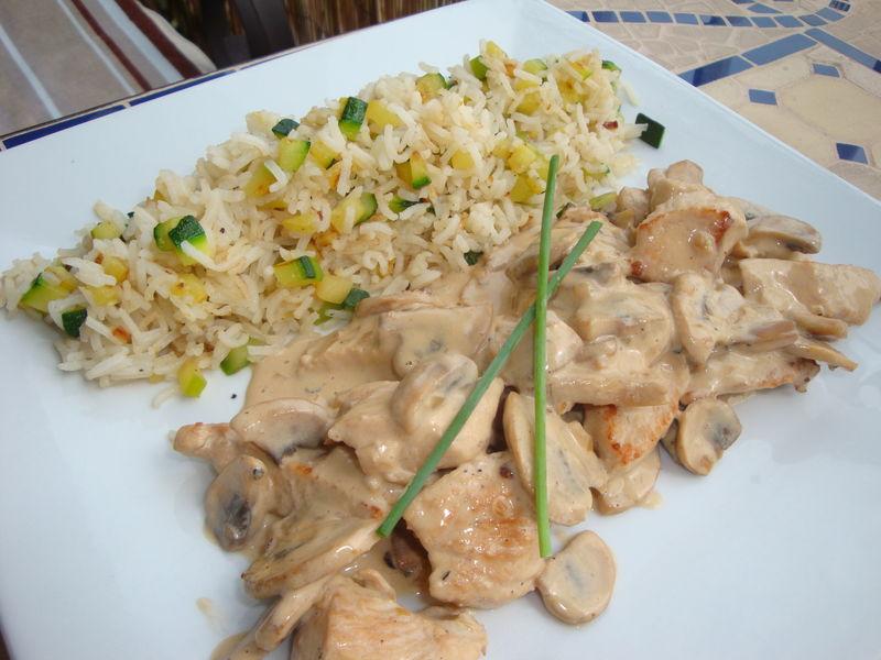 Èmincé De Poulet Aux Champignons Frais