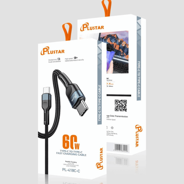Plustar PL418 - Câble de Charge Rapide Type C vers Type C 60W (1m)
