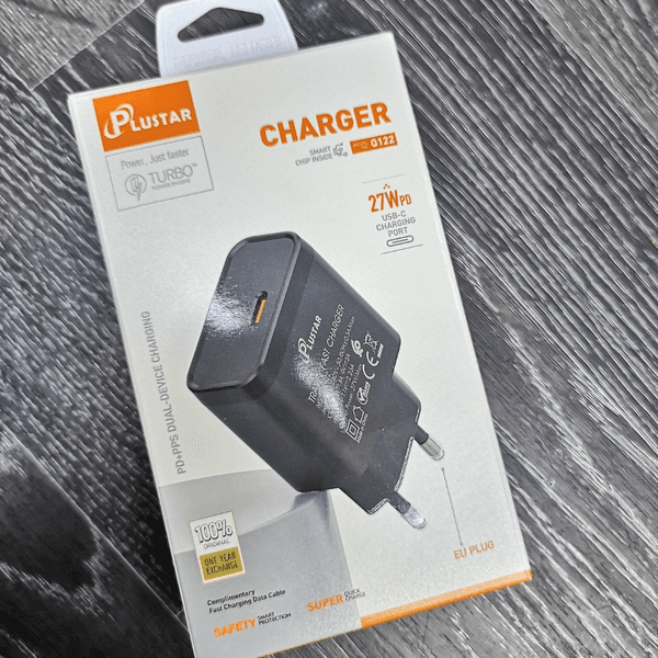PLUSTAR CHARGEUR RAPIDE 27W + CABLE TYPE C - TYPE C