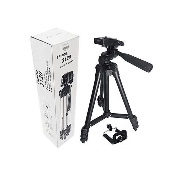 Tripod 3120 Support pour camera et telephone en aluminium Noir