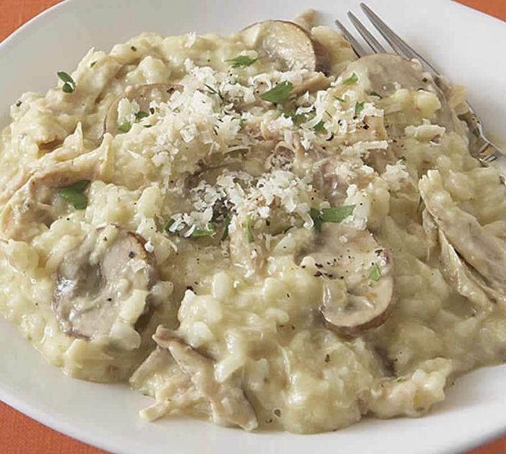 Plat Risotto au champignon frais au poulet