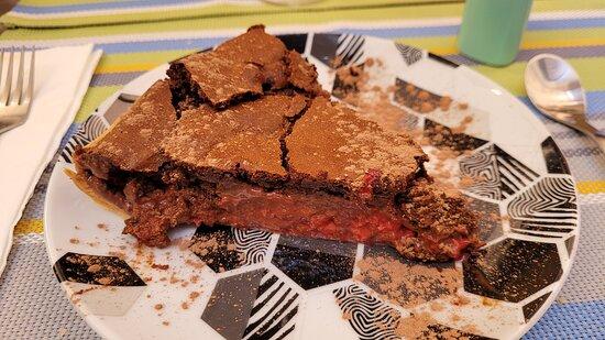 Brownie fourré framboise