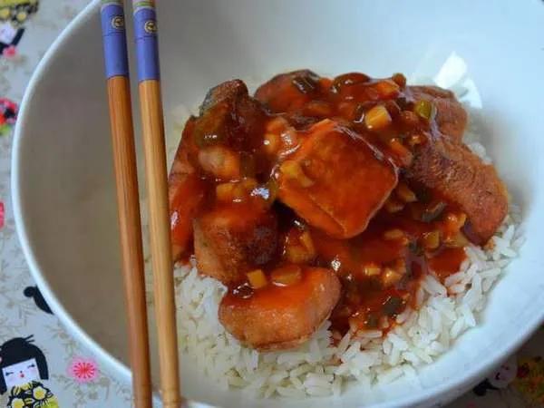 Wok Saumon Aigre Doux