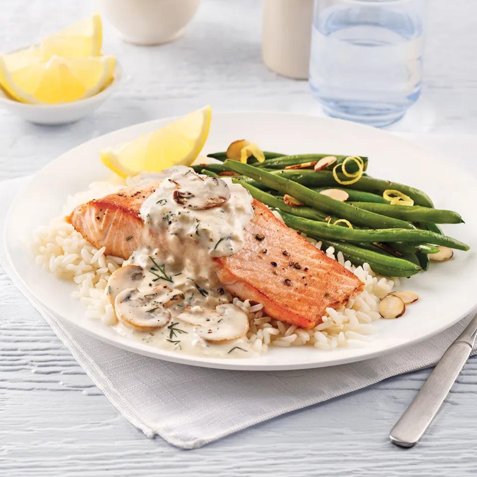 Filet De Saumon Sauce Champignons