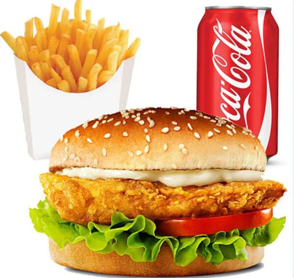 Chicken Burger avec Boisson 25cl et Frites