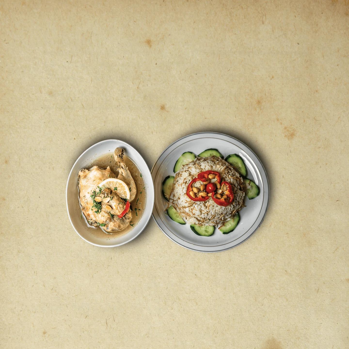 Riz Blanc Avec Poulet Bouilli