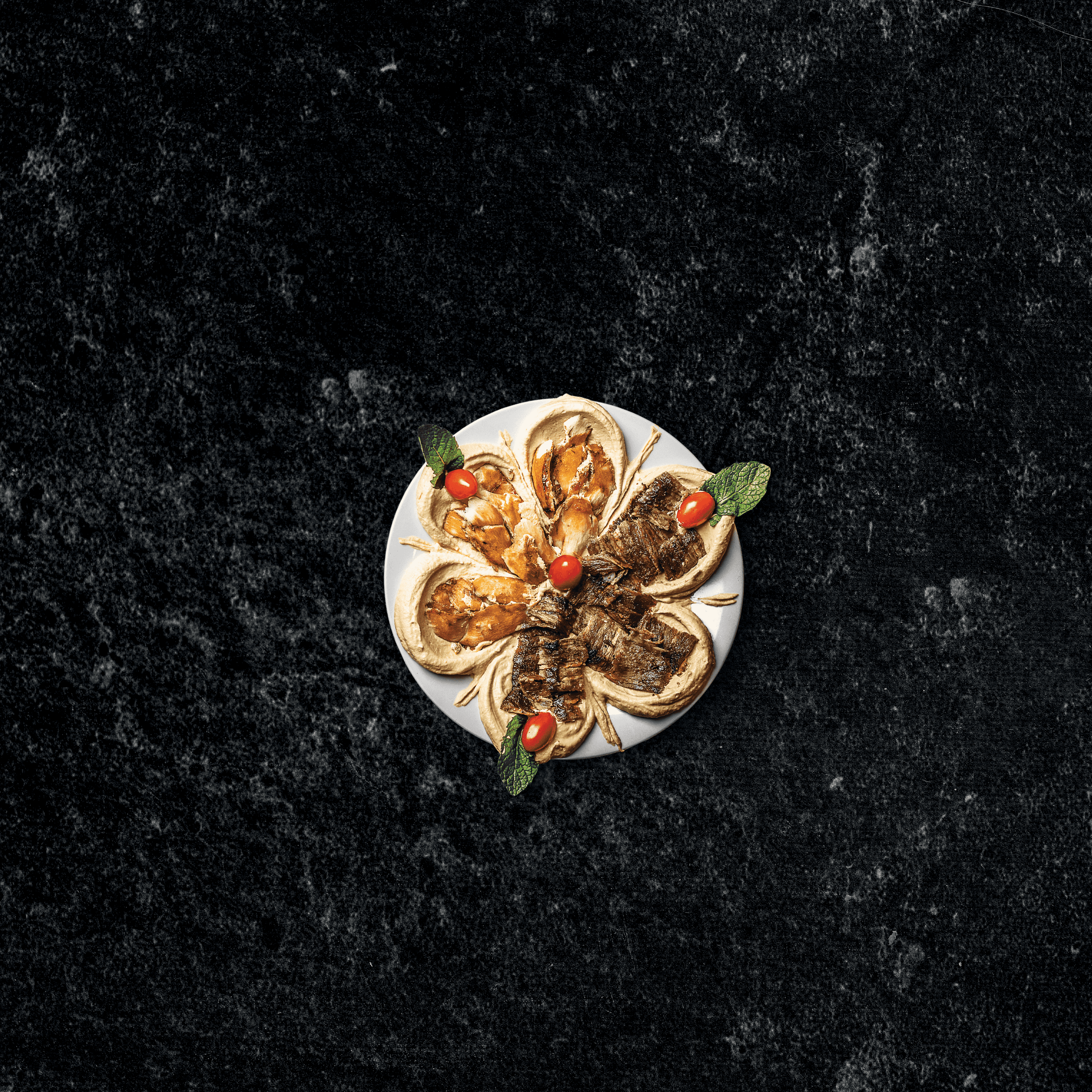 Hommos Avec Chawarma Mixte