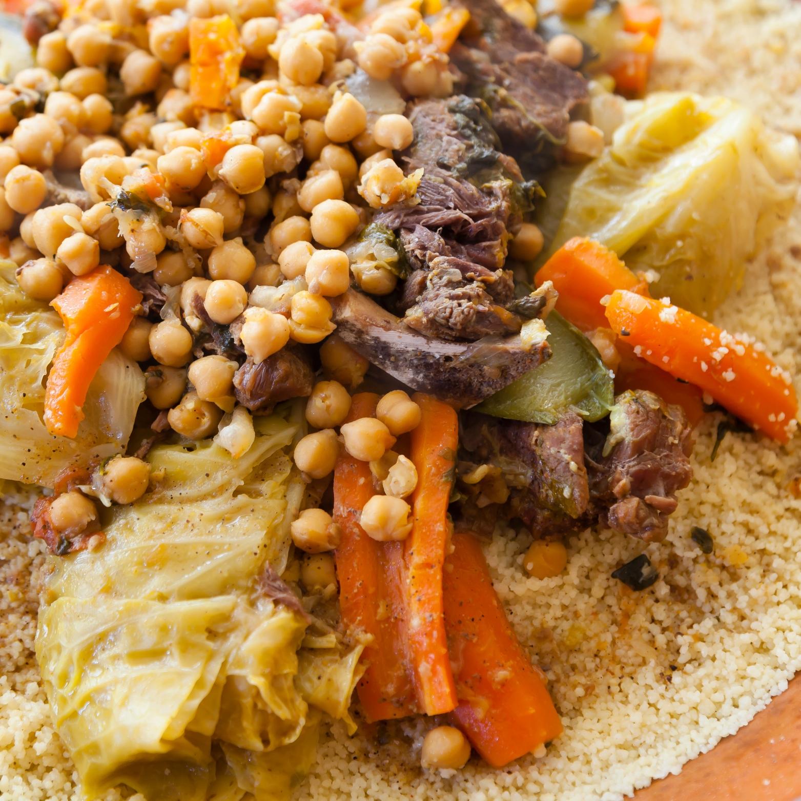 Couscous À La Viande Et Aux Sept Légumes-Lben