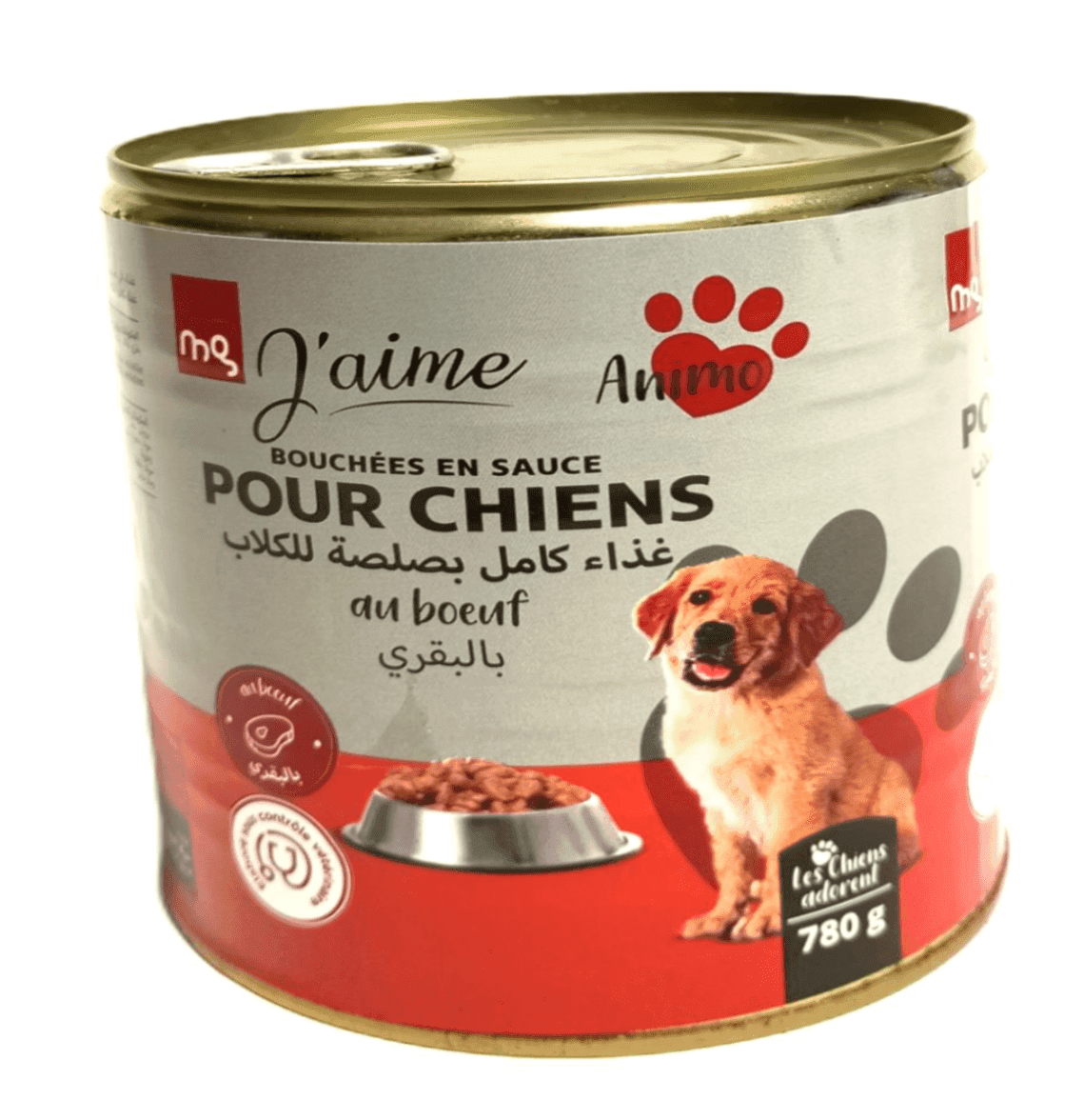 Mg J'aime Bouchees En Sauce Pour Chiens Au Boeuf 780gr