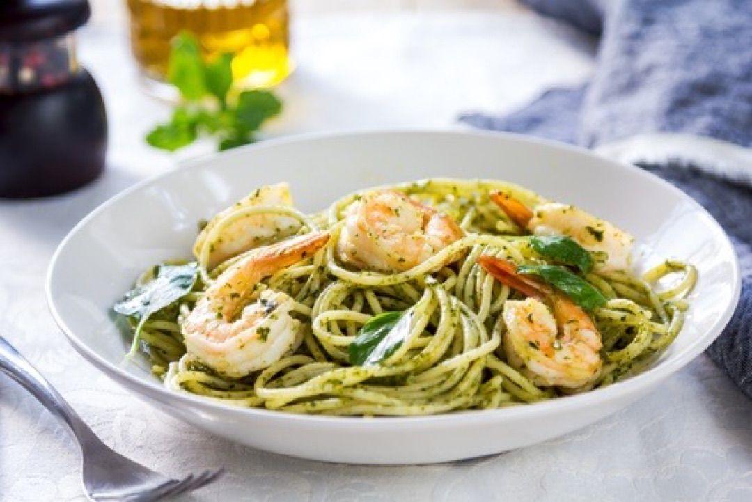 Pasta Pesto Gambas