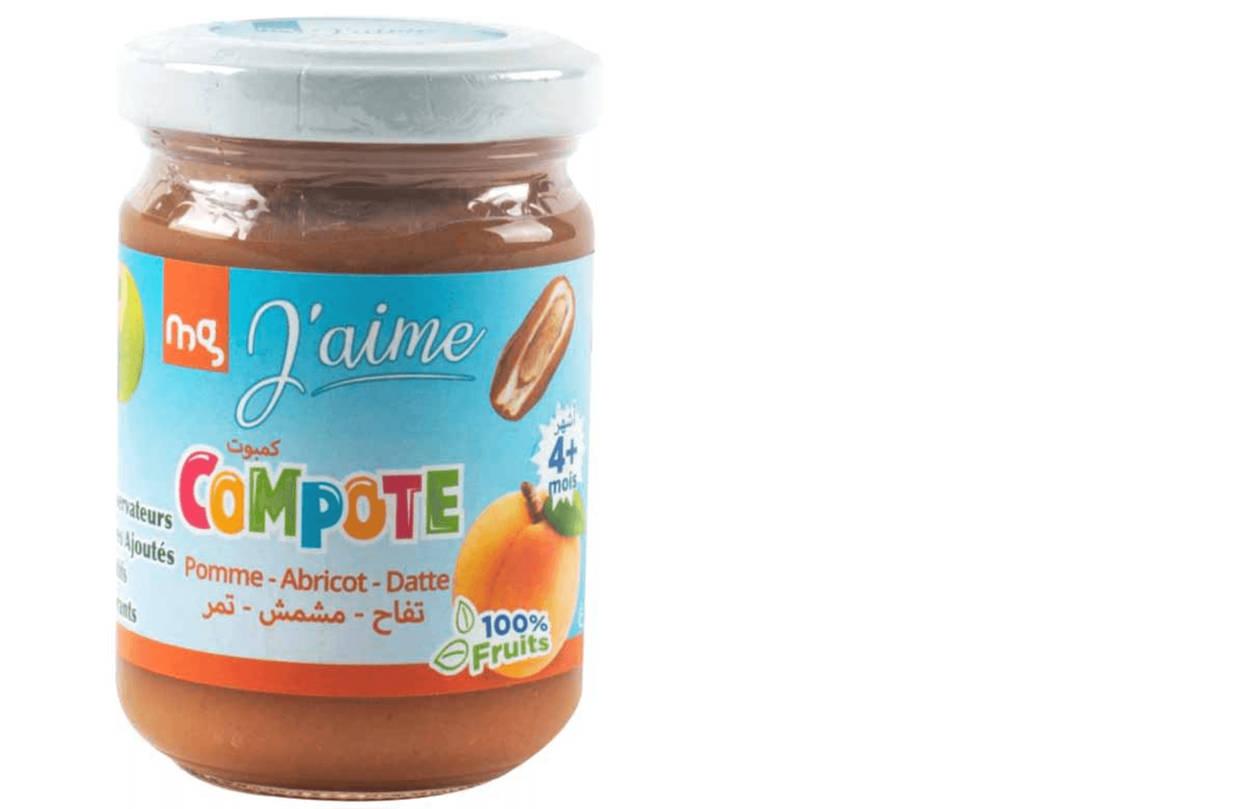 Mg J'aime Compote Pomme Abricot Datte 135g