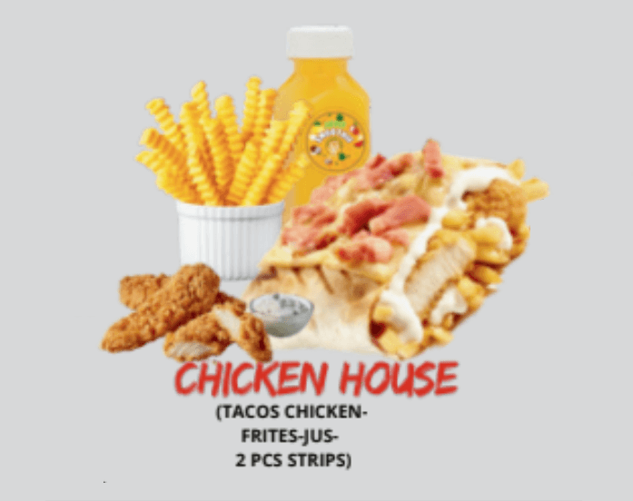 Menu Tacos Chicken House + 2 pièces Strips