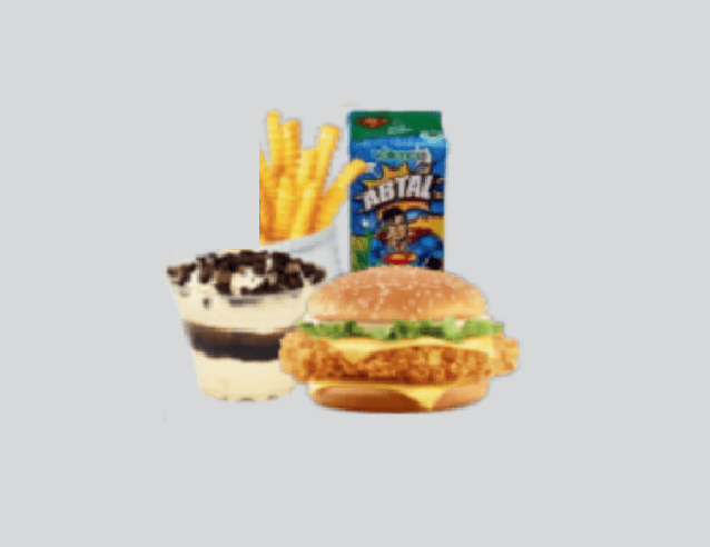 Burger + Frites + Jus Abtal + Dessert