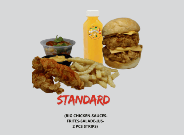 Menu Burger Standar + 2 pièces Strips
