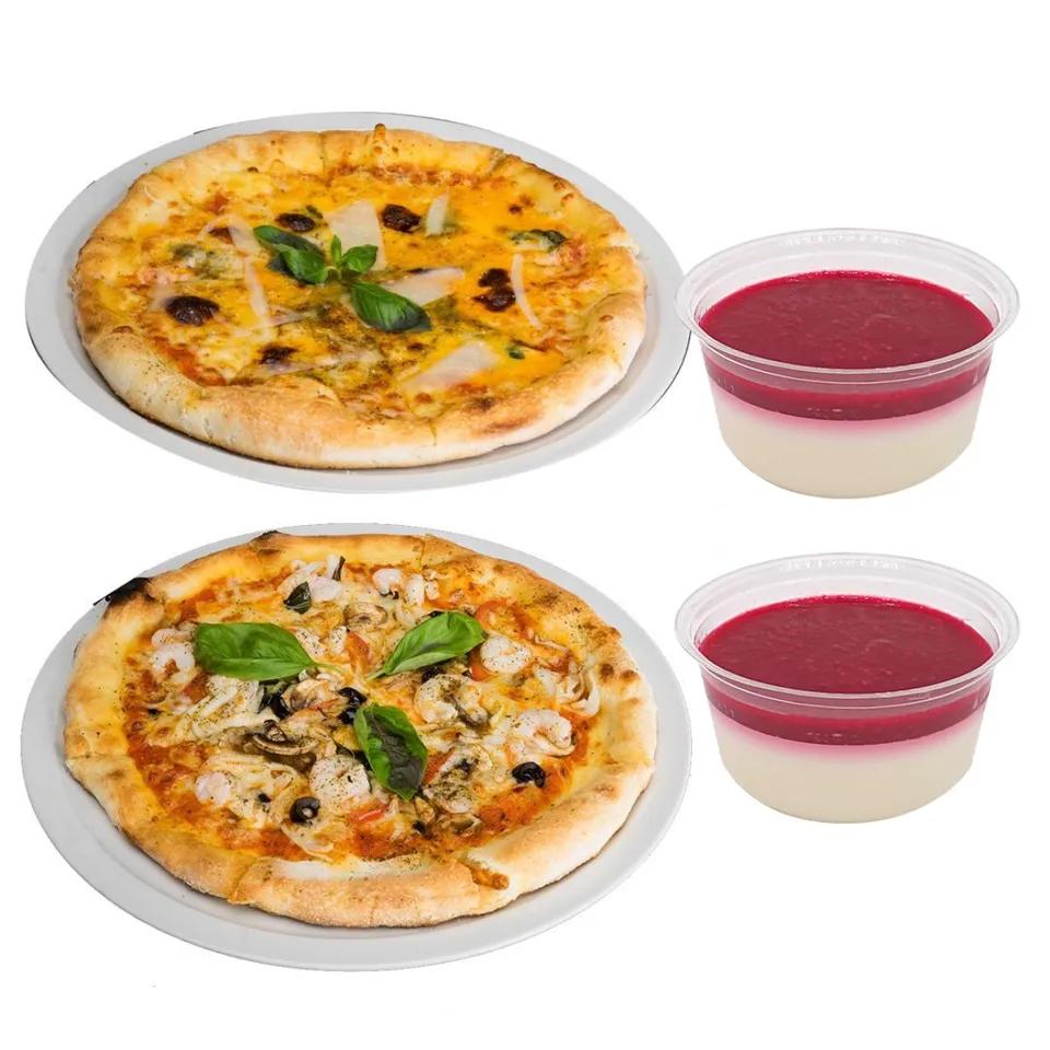 2 Pizzas small avec 2 Panna cotta
