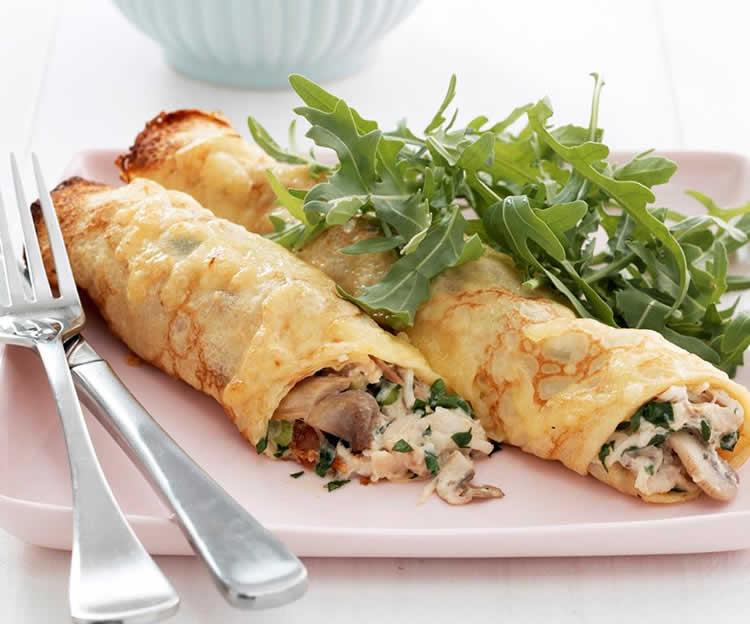 Crêpe Poulet Et Champignons