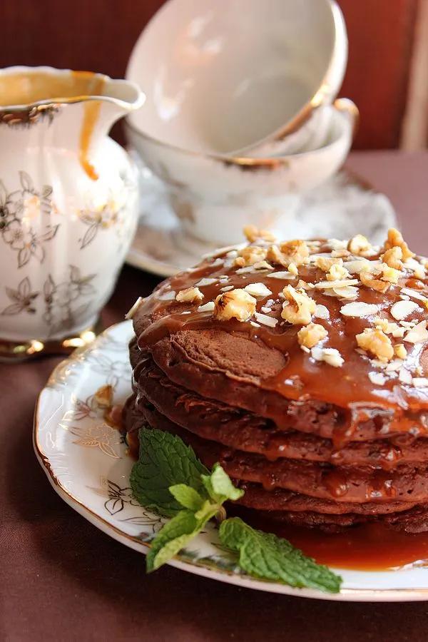 Pancake Au Chocolat et Caramel