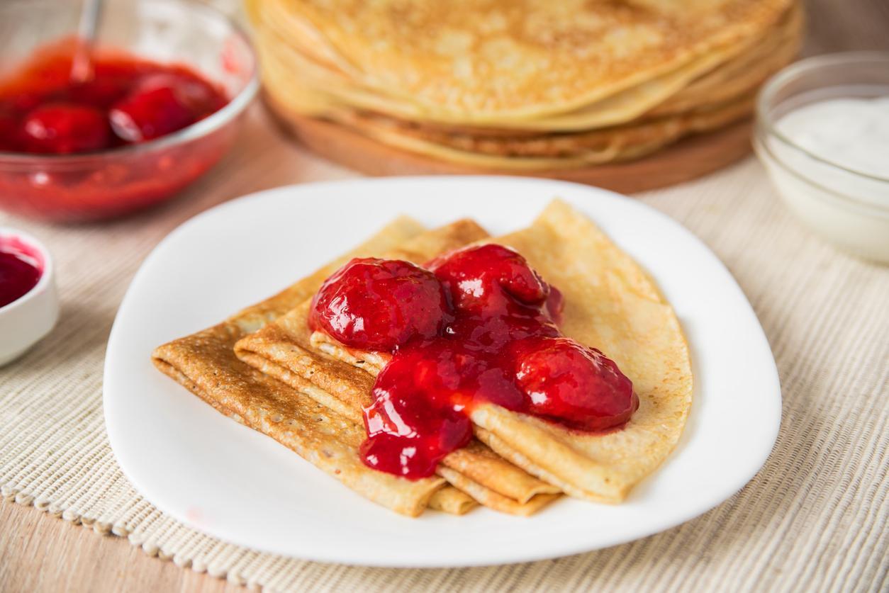 crêpe confiture fraise