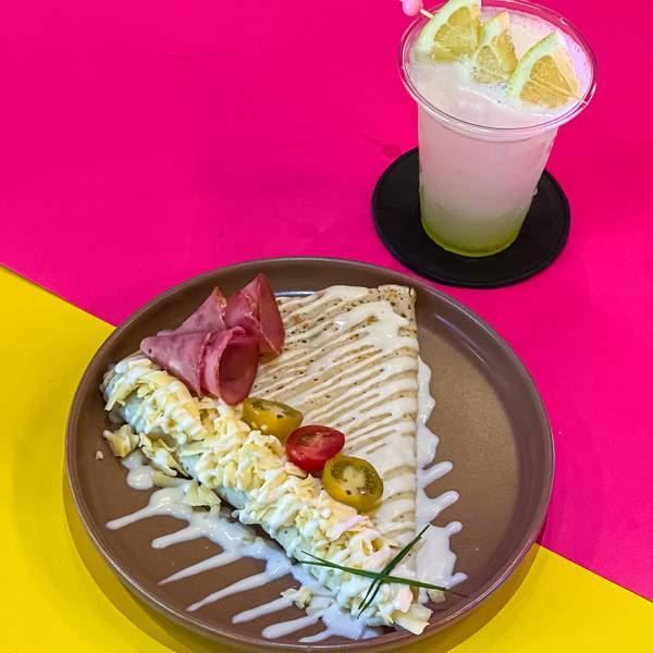 Crêpe Carbonara Avec Jus De Citron