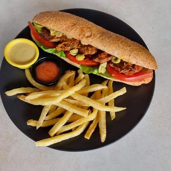 Sandwich à La Viande Hachée + Frites