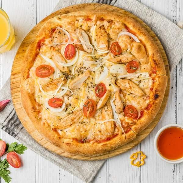 Pizza Con pollo e funghi