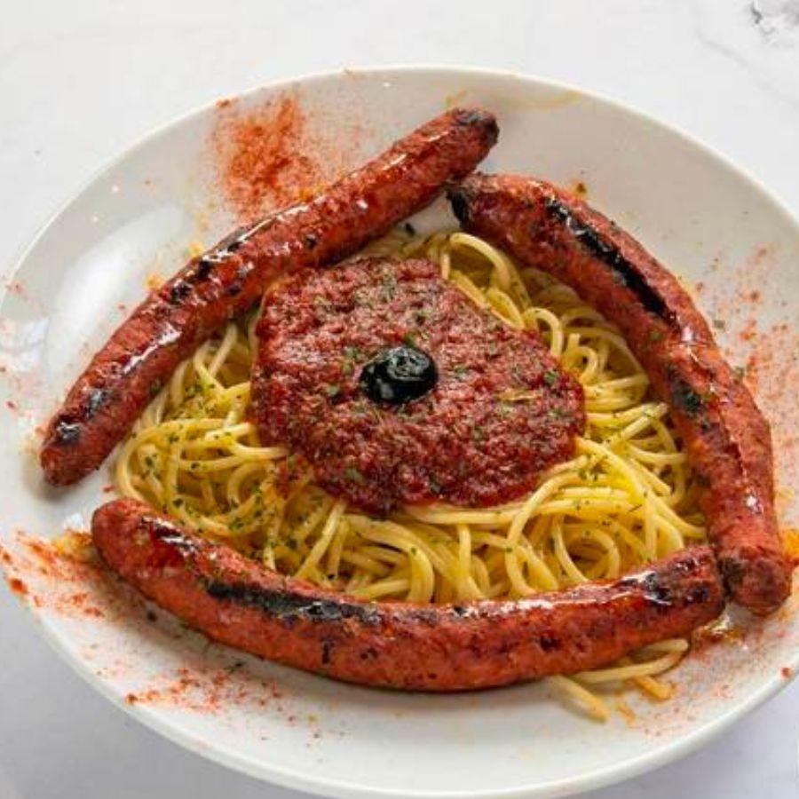 Plat Spaghetti Merguez