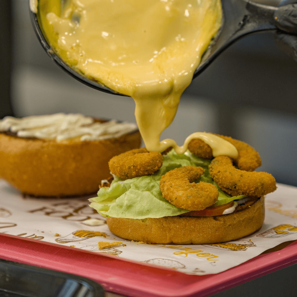 Shrimp cheesy Burger