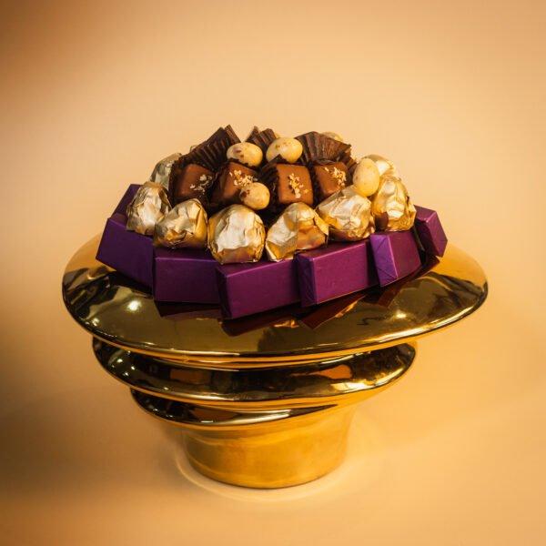 Vase Ceramic Gold P- Chocolat