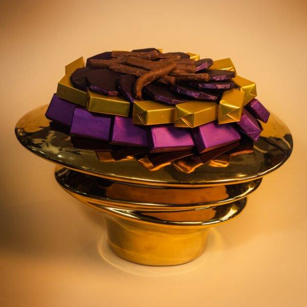 Vase Ceramic Gold M- Chocolat