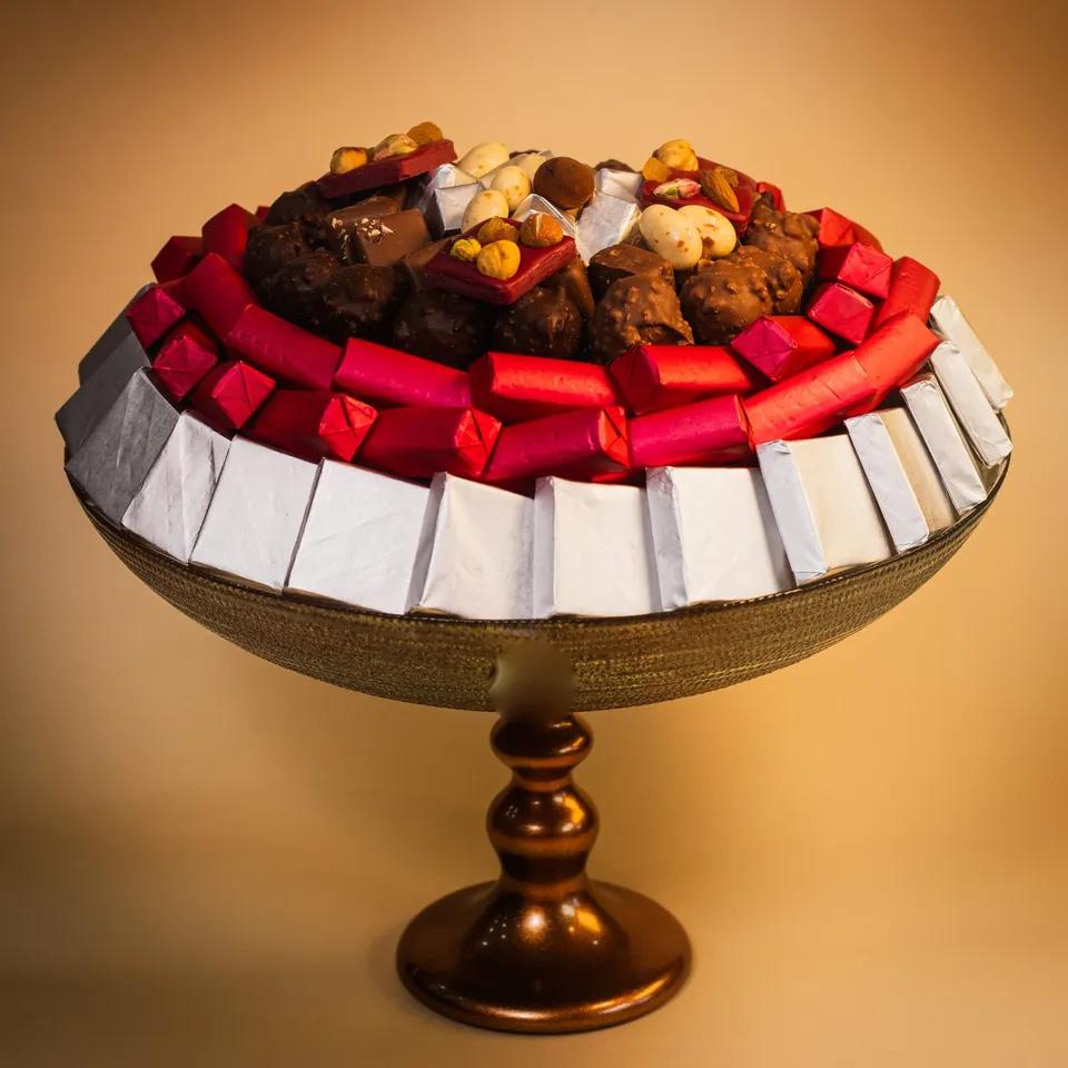 Coupe Emeraud À Pied Gold B- Chocolat
