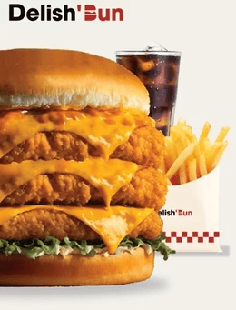 Menu Triple Chicken Burger