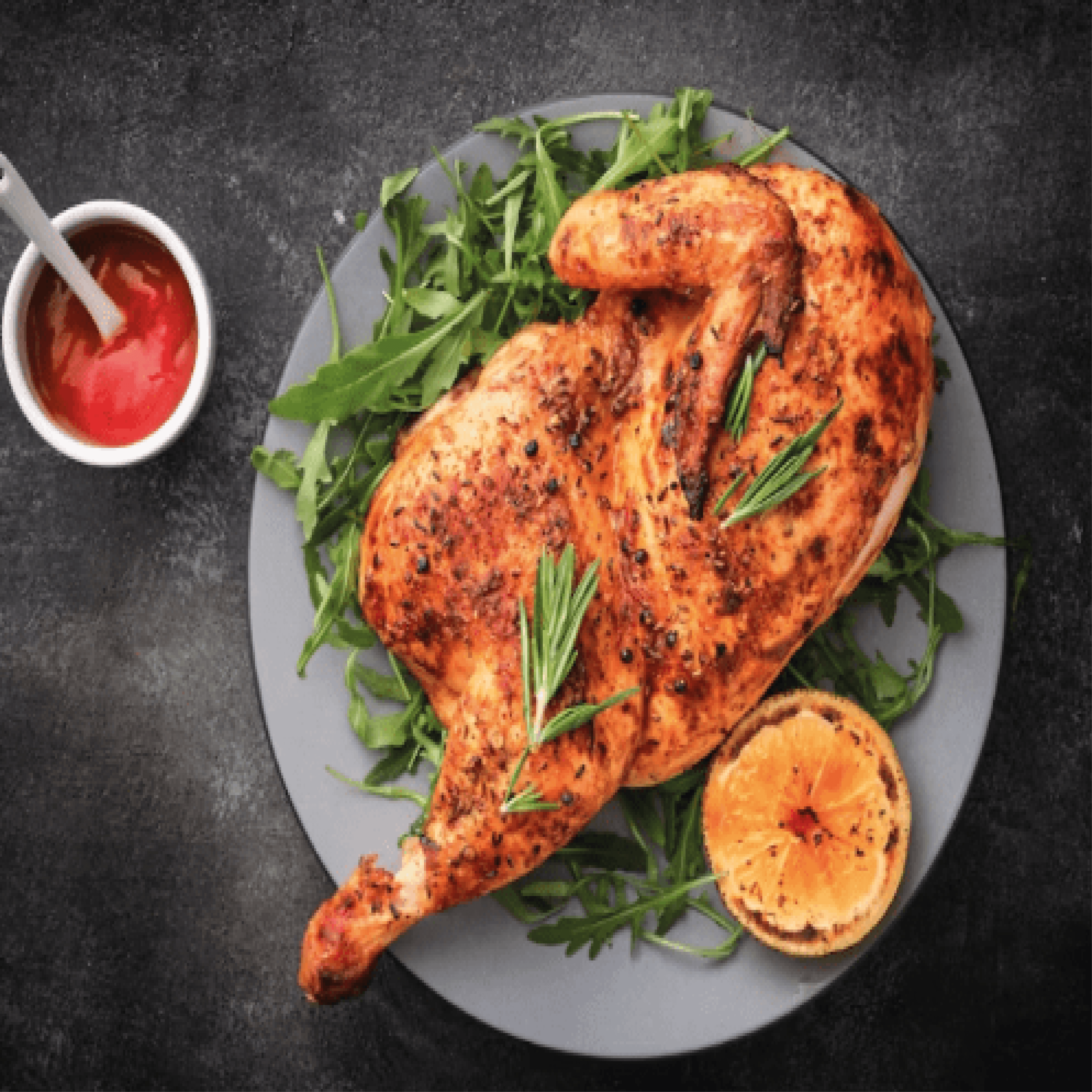 1/2 Poulet Au Charbon