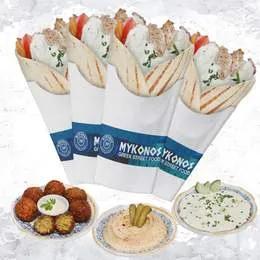 4 Gyros + Falafels + Hummus + Tatziki