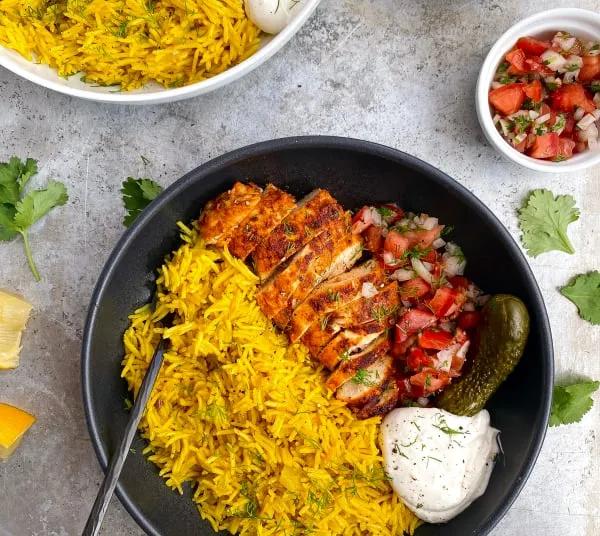Riz Beriani Avec Shawarma Viande
