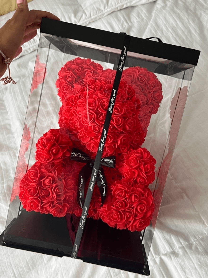 Teddy Love - Ourson en Roses Rouges