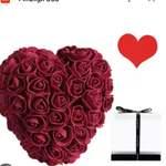 Coeur bordeau avec boíte acrylic transparente