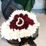 Heart white and red